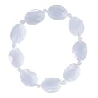 FOJO's Faceted Blue Lace Agate Oval Stretch Bracelet