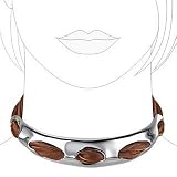 Masini Fashionable Sterling Silver Choker w/3 colored Fabrics