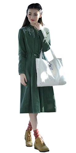 ワンピース ロングワンピース 民族衣装 レトロ ドレス コットン 刺繍 長袖 マキシ丈 キュート エレガンス カジュアル レディース 秋物 冬物 可愛いスカーフ付き R403