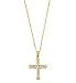 9CT Gold DiamantÃ© Cross Pendant Necklace