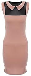 Sleeveless Mesh Elastane/Polyester Bodycon Dress/Mini Dress 
