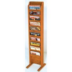 Solid Wood Literature Rack - Light Oak - 14 (Light Oak) (37H x 20.5W x 3.75D)
