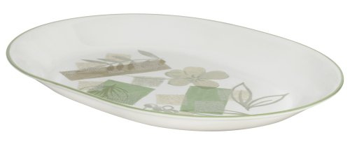 Corelle Impressions 12-1/4-Inch Serving Platter, Textured Leaves