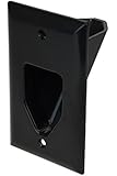 DataComm Electronics 45-0001-BK 1-Gang Recessed Low Voltage Cable Plate, Black