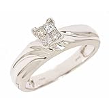 1/4 CT. T.W. Princess Cut Diamond Ladies' Engagement Ring 14K White Gold - Size 7