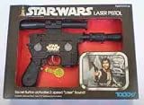 Vintage Star Wars - Episode IV A New Hope - Han Solo's Laser Blaster Black Hand Gun - Genuine Kenner Toy From 1978 -IMAGE