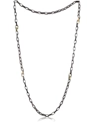 Paige Noivck "Wyoming" Gunmetal Link and Contrasting Rondelle Necklace