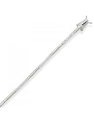 MMA Silver - 7.5 inch Alternating Polished Bar/7 Round CZs Bracelet