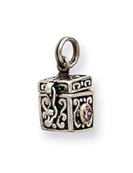 Sterling Silver Antiqued Prayer Box Charm