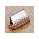 Search : Distinctions Punched Metal & Wood Business Card Holder, Black Metal/Cherry Wood (ELD22751) Category: Business Card Holders