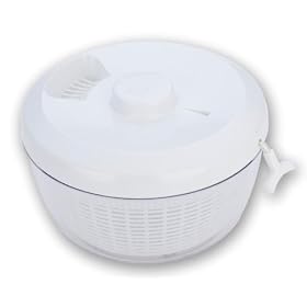 MIU Plastic Pull-String-Drain-Through Salad Spinner, White
