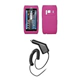 Nokia N8 - Premium Hot Pink Soft Silicone Gel Skin Cover Case + Rapid Car C ....