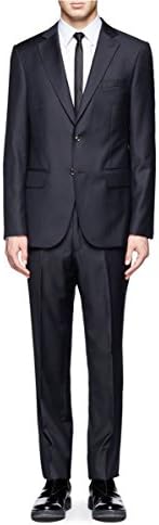 Hardy Amies Dark Navy Two Button Flat Front Wool New Men's Luxury Suit (42R 36W)