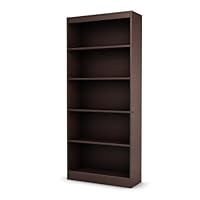 South Shore Furniture Axess 5-Shelf Bookcase, Chocolate Finish 7259768