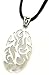 Necklace and Pendant Set - Sterling Silver Fancy Design Pendant with 16'' Suede Leather Cord Necklace