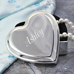 Engraved Silver Heart Keepsake Box