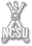 LogoArt NC State Wolfpack Sterling Silver Bats Pendant