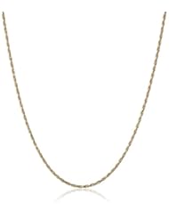 10K Gold 1mm Rope Chain Necklace, 16"