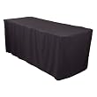 6 Foot Fitted Polyester Tablecloth Black