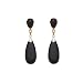 14K Yellow Gold Pear Shaped Onyx Dangle Earrings