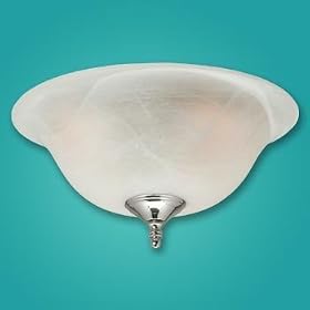 Hunter 28300 12'' Bowl Light Fixture, Antique Brass Finish Swirled Marble