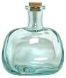 Spanish Recycled Glass Canteen Bottle with Cork 6.5"H 28oz Set / 2