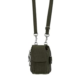 Baggallini Crinkle Flip Phone Case, Dark Olive