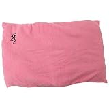 Browning Camping Fleece Pillow Microfiber Bottome With Buckmark Logo Repeated Pattern Pink