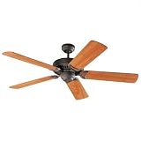 Sea Gull Lighting 1535-799 Celebrity Deluxe 52-Inch Five-Blade Ceiling Fan, Peppercorn with Maple Finish Blades