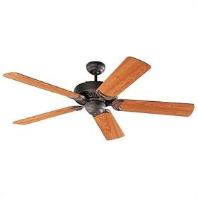 Sea Gull Lighting 1535-799 Celebrity Deluxe 52-Inch Five-Blade Ceiling Fan, Peppercorn with Maple Finish Blades