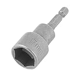 uxcell　ソケットビット　六角ナットドライバビット　6.35mm シャンクスパナ　17mm　スペアパーツ