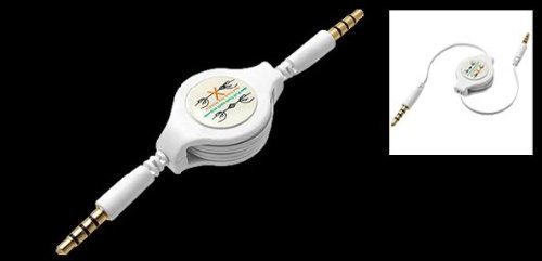 AUX Audio Cable 3.5MM White Jack For iPod/MP3/Zune/Car Audio