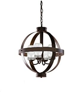 Mason jar chandelier with clear jars