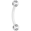 16 Gauge White Crystalline Gem Eyebrow Ring
