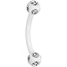 16 Gauge White Crystalline Gem Eyebrow Ring
