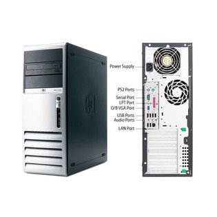 Windows 7 Professional HP DC7700 Tower Fast and Powerful 3.4GHz Pentium D Dual Core Processor, 4GB DDR2 High Performance Memory, Large 750GB SATA Hard Drive, DVDRW/CDRW, Wireless Capable On Sale