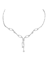 1.5 cttw 14k White Gold Diamond Bridal Flower Art Nouveau Necklace (Real Diamonds: 1.5 cttw)