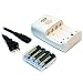 Maha MH-C204W AA AAA Battery Charger for NiMH batteries includes 4 AA 2700 mAh batteries, Bag, 8 cell and 4 cell battery holder