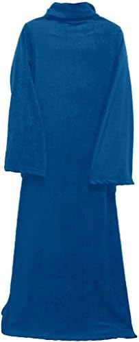SeattleMaYi Winter Fleece TV Blanket Cozy Wrap Warm Throw Travel Plush Fabric With Sleeves, Blue