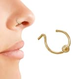 Gold Plated Hoop Design Nose Clip Non Piercing