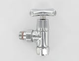 Daytona Contemporary Cross Head Angled Radiator Valves (Pair)