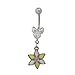Dangling Purple and Green Pastel Flower Design title=