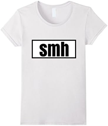 Smh white t shirt (slang shirt, urban slang t shirt) - Female XL - White