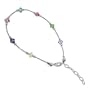 bda004 Made with Swarovski Elements� Multicolor Crystal .925 Sterling Silver Anklet 9" 9.5" 10" Length Adjustable Ankle Bracelet