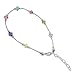 .925 Silver Swarovski Elements� Multi Crystal Anklet 9" to 10" Ankle Bracelet
