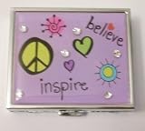 2 Saints Contact Lens Case with Words Believe and Inspire