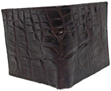 Veari Men's Genuine Alligator Belly Skin Bifold Wallet Brown