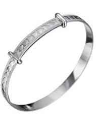 Jo For Girls Sterling Silver Babies Heart Expanding Bangle