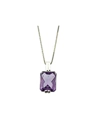 O&G Australia Natural Amethyst (2.75cttw), Rhodium Plated 925 Sterling Silver Pendant with Adjustable Chain