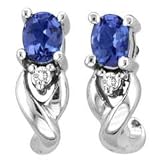 14k White Gold Tanzanite and Diamond Earrings 1.02 TCW